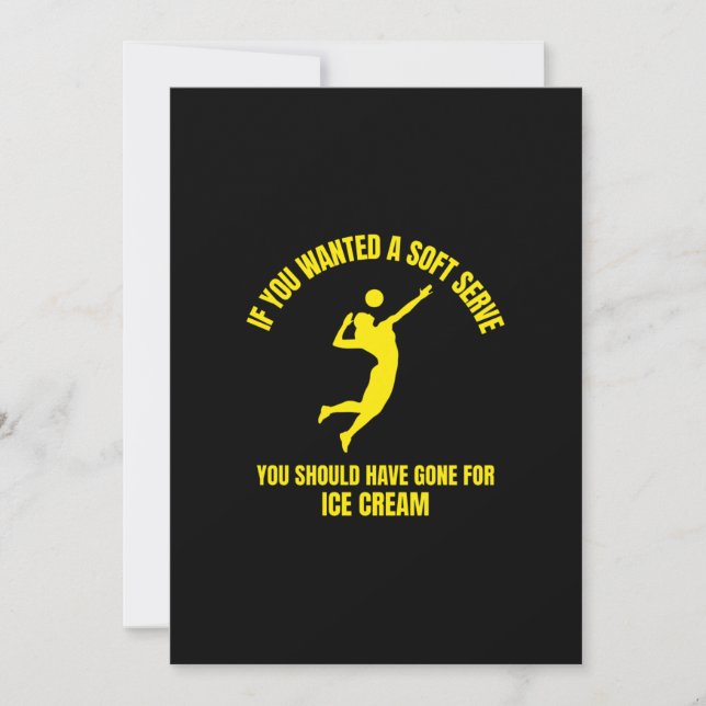 Carte De Remerciements Si vous vouliez un service doux vous amusez volley (Devant)