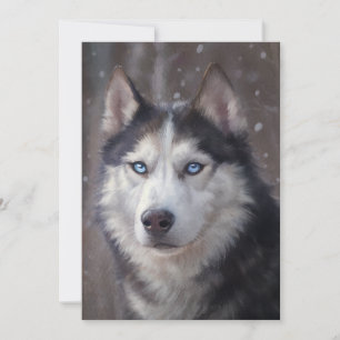 Carte De Remerciements Sibérie Husky Winter