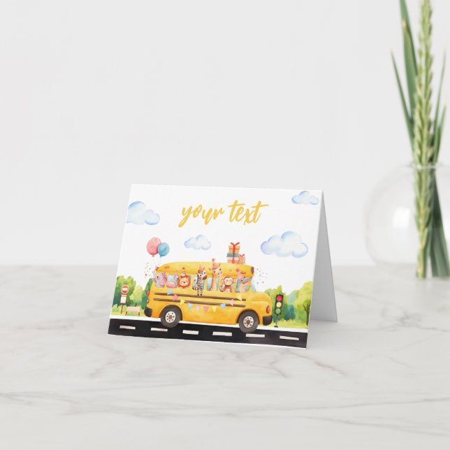 Carte De Remerciements Signe de la tente de nourriture pour autobus scola (Devant)