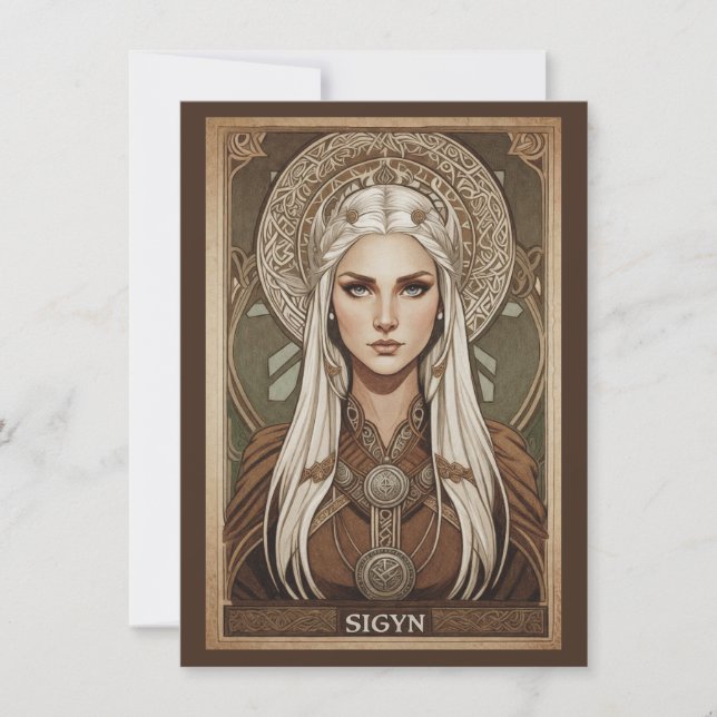 Carte De Remerciements Sigyn Norse Goddess Art Flat Thank You Card (Devant)