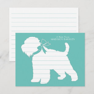 Carte De Remerciements Silhouette de chien de Terrier