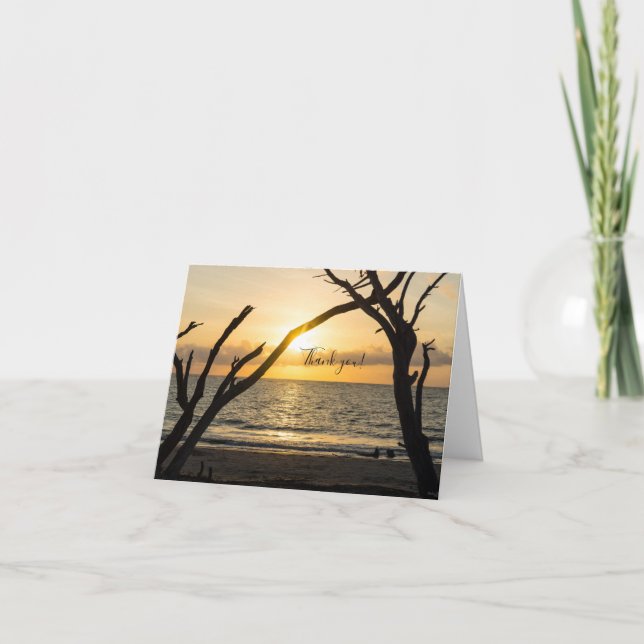 Carte de remerciements silhouette de l'arbre solai (Devant)