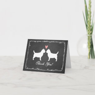 Carte De Remerciements Silhouettes de Cairn Terrier Mariage Remerciements