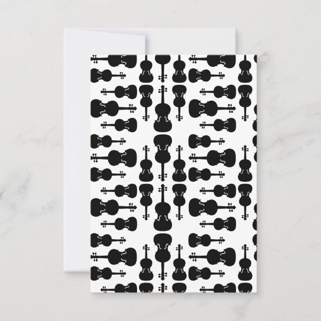 Carte De Remerciements Silhouettes de violon Musique Thème sur mesure BG  (Devant)