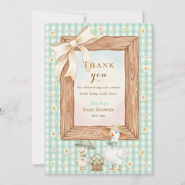 Carte De Remerciements Silly Goose Baby Shower Thank You Card (Devant)