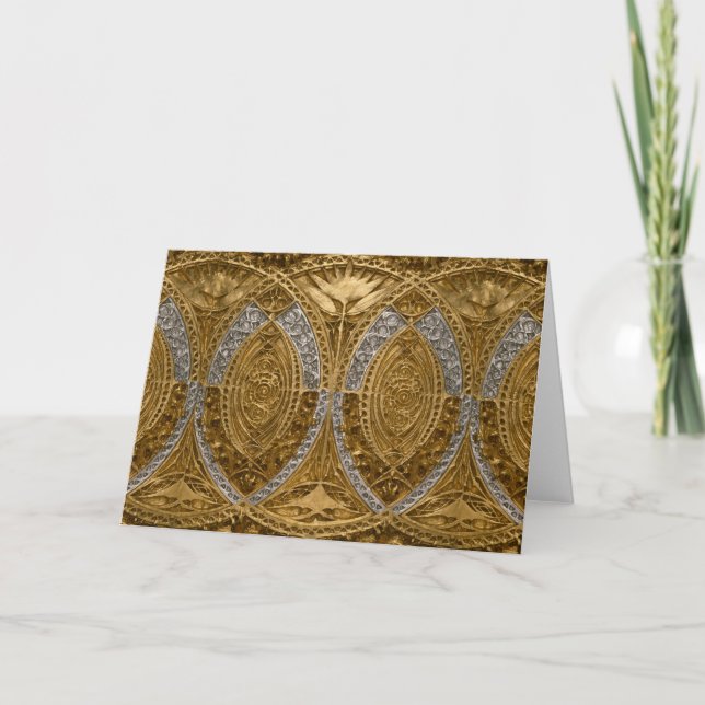 Carte De Remerciements Silver And Gold Art Deco Pattern (Devant)