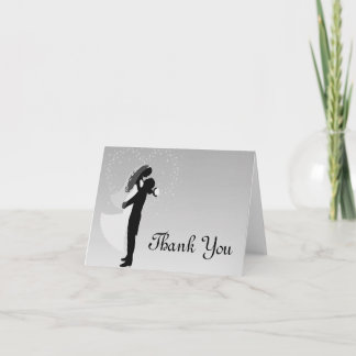 Carte de remerciements Silver Ombre Silhouette