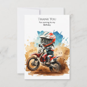 Carte De Remerciements Simple Anniversaire Moto Bohème