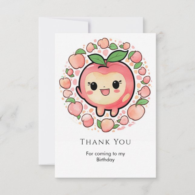 Carte De Remerciements Simple Anniversaire Pastel Peach (Devant)
