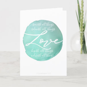 Carte De Remerciements Simple aquarelle AMOUR mariage des écritures relig