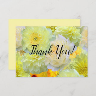 Carte De Remerciements Simple Arched Die-Cut Yellow Floral Thank You