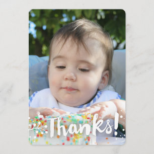 Carte De Remerciements Simple Arrière - plan photo "Merci!"Carte