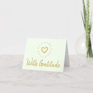 Carte De Remerciements Simple Avec Gratitude Typographie Coeur