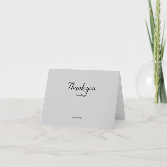 Carte De Remerciements simple blanc noir classique edi bat mitzvah (Devant)