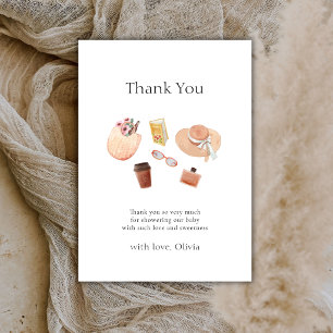 Carte De Remerciements Simple Bonjour Bébé Café Pique-nique Baby shower