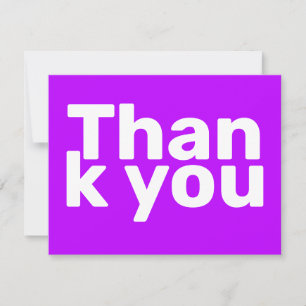 Carte De Remerciements Simple Bright Purple Bold Moderne