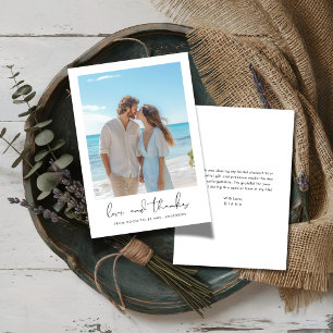 Carte De Remerciements Simple calligraphie Fête de mariage sur la plage P