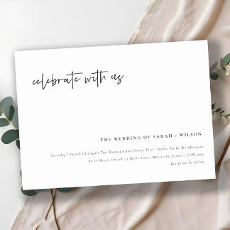 Carte De Remerciements Simple Celebration With Us Script Wedding Invitati