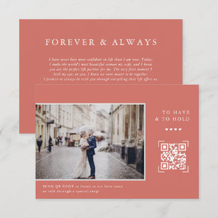 Carte De Remerciements Simple Code QR Moderne Lettre à la mariée Photo