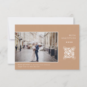 Carte De Remerciements Simple Code QR Moderne   Remerciement de Photo de 