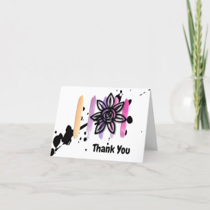 Carte De Remerciements Simple Colorful Floral Thank