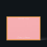 Carte De Remerciements Simple Cute Moderne Rose Orange Douche personnalis<br><div class="desc">Simple Cute Moderne Rose Orange Douche personnalisée Carte de remerciements plat</div>