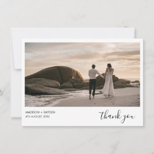 Carte De Remerciements Simple Dark Green Landscape mariage photo