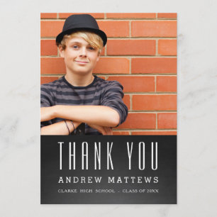 Carte de remerciements simple de graduation photo