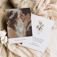 Carte de remerciements simple de Mariage photo bot