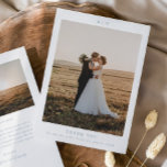 Carte De Remerciements Simple Dusty Blue élégant mariage photo<br><div class="desc">Un Carte de remerciements photo simple Dusty Blue élégant mariage avec typographie classique. Parfait pour un mariage classique,  où les éléments traditionnels sont associés à des détails modernes pour créer une combinaison parfaite d'élégance intemporelle. Cliquez sur le bouton Modifier pour customiser cette conception.</div>