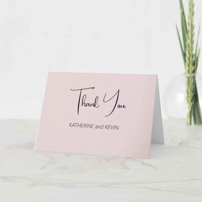 Carte De Remerciements Simple Dusty Rose blanc (Devant)