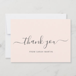 Carte De Remerciements Simple Élégant Business Blush Rose