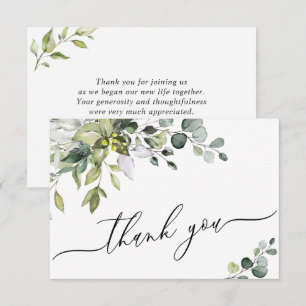 Carte De Remerciements Simple Élégant Eucalyptus Aquarelle Verdure