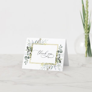 Carte De Remerciements Simple Élégant Eucalyptus Aquarelle Verdure