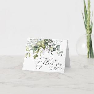 Carte De Remerciements Simple Élégant Eucalyptus Aquarelle Verdure