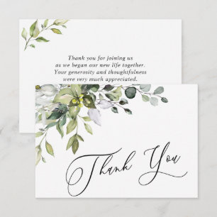 Carte De Remerciements Simple Élégant Eucalyptus Aquarelle Verdure