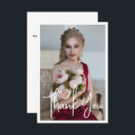 Carte De Remerciements Simple Élégant Photo Bat Mitzvah Anniversaire<br><div class="desc">Simple Élégant Photo Bat Mitzvah Anniversaire Carte de remerciement comporte le texte élégant "Merci" en écriture calligraphique blanche sur le devant avec votre message personnalisé au verso. Personnalisez en modifiant le texte dans les zones de texte. Conçu par ©Evco Studio www.zazzle.com/store/evcostudio</div>