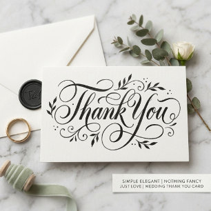 Carte De Remerciements Simple Élégant Rien de Fantaisiste Juste l'Amour