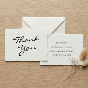 Carte De Remerciements Simple Élégant Rien de Fantaisiste Juste l'Amour