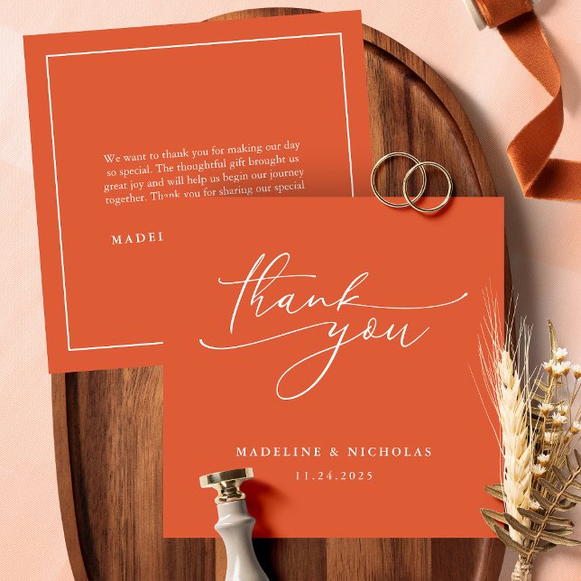 Carte De Remerciements Simple Elégante Vérone Sunset Calligraphie (Créateur téléchargé)