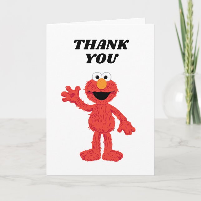 Carte De Remerciements Simple Elmo 1er Anniversaire (Devant)