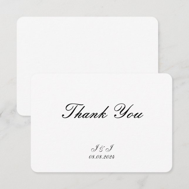 CARTE DE REMERCIEMENTS SIMPLE ET ÉLÉGANTE (Devant / Derrière)