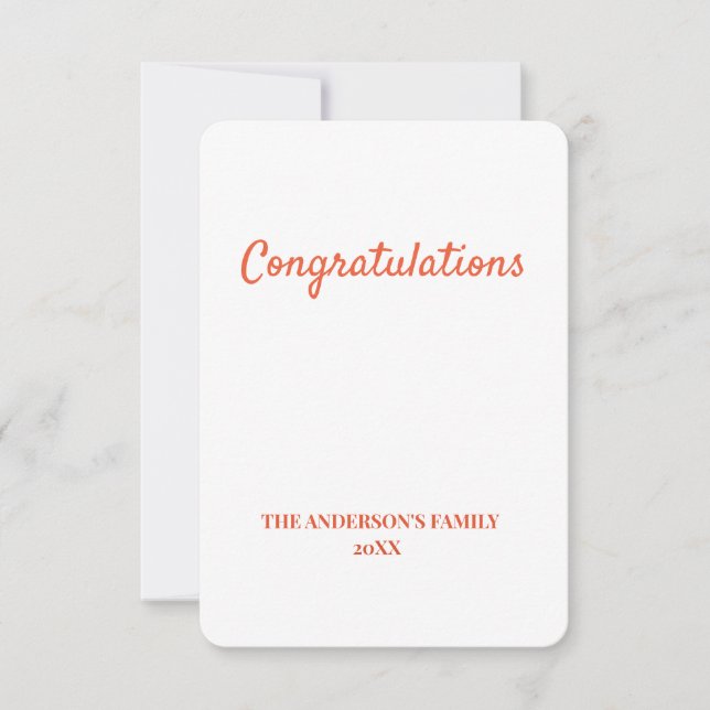 Carte De Remerciements simple et minimal ajouter votre texte félicitation (Devant)