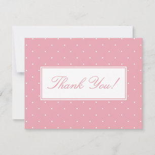 Carte De Remerciements Simple Fête de Naissance Rose Points Cute