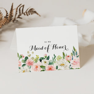Carte De Remerciements Simple Floral Green Foliage Remerciement de Mariée
