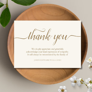 Carte De Remerciements Simple Funeral Thank You Note Card Bereavement