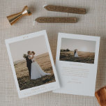Carte De Remerciements Simple Gold Elegant Wedding Photo<br><div class="desc">Un Carte de remerciements photo de mariage simple et élégant avec typographie classique. Parfait pour un mariage classique,  où les éléments traditionnels sont associés à des détails modernes pour créer une combinaison parfaite d'élégance intemporelle. Cliquez sur le bouton Modifier pour customiser cette conception.</div>