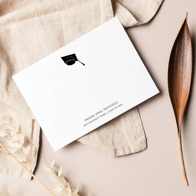 Carte De Remerciements Simple Graduation Classic Classe de Casquette de 2 (Créateur téléchargé)