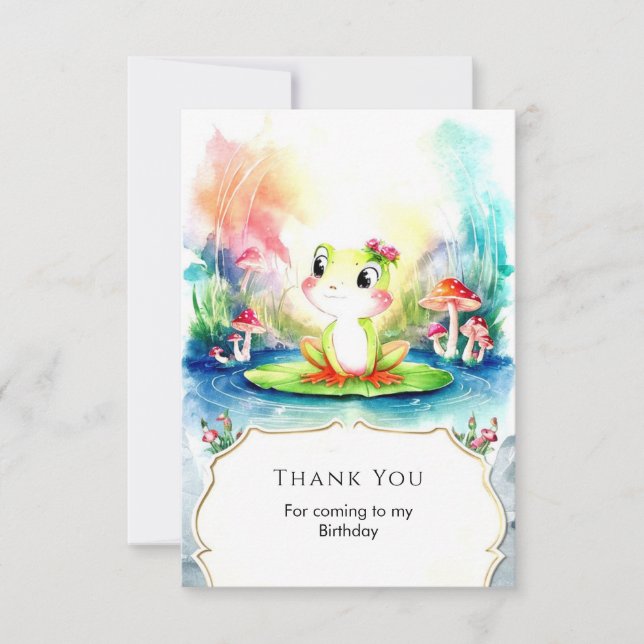 Carte De Remerciements Simple Joyful Frog Anniversaire (Devant)