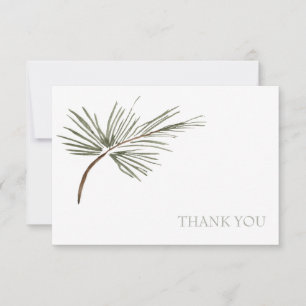 Carte De Remerciements Simple Mariage Branche de Pin Noms Personnalisés M